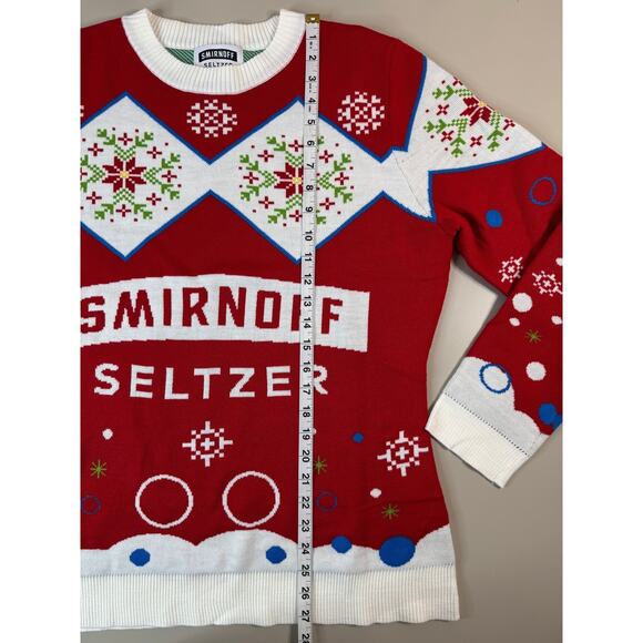 Tacky Christmas Sweater Smirnoff Seltzer Unisex M Funny Bar Crawl College Bro - Picture 4 of 9